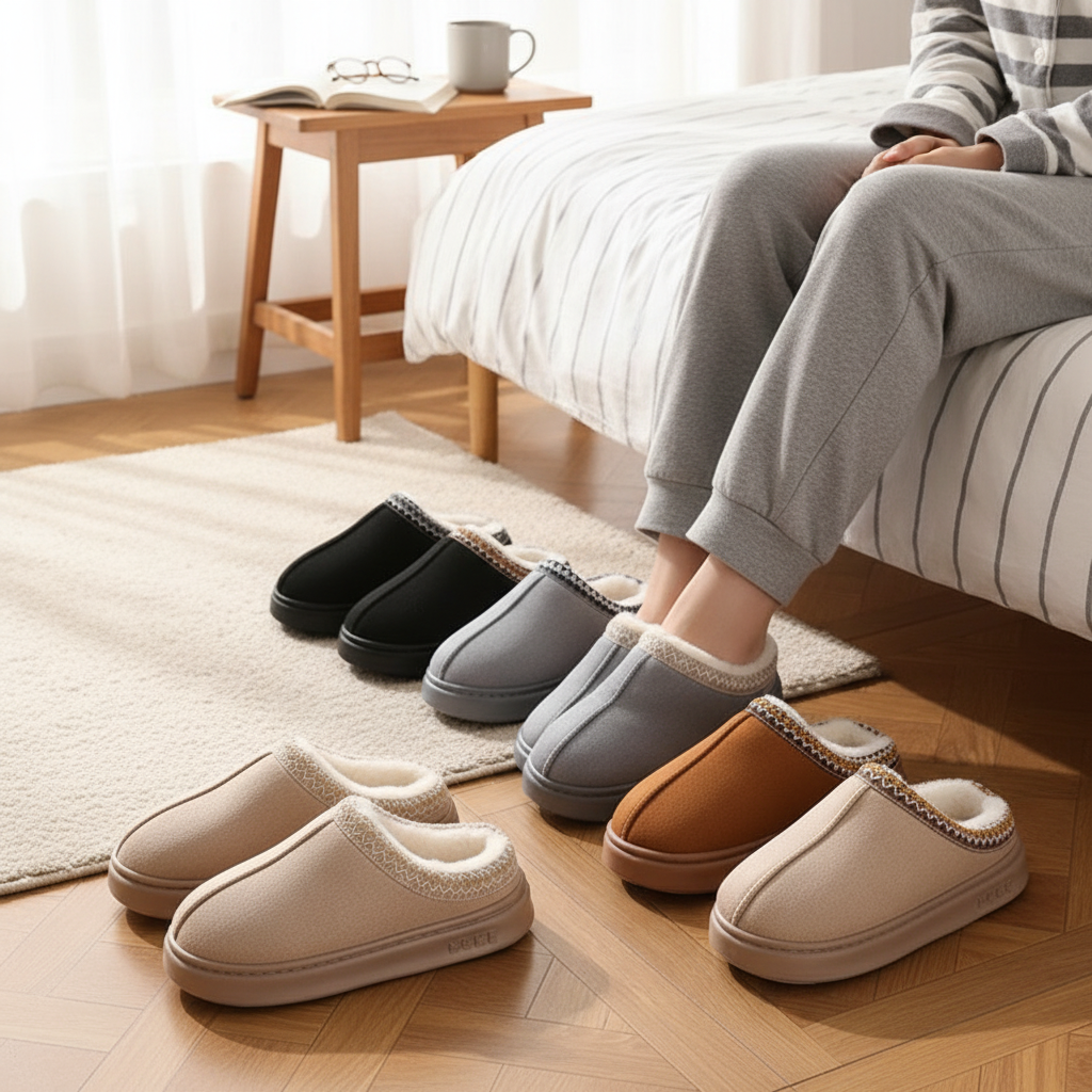 New Fashion Fluffy Platform Slippers for Women 2025 Winter Plush Warm Cotton Shoes Woman Comfort Non Slip Unisex Home Slippers